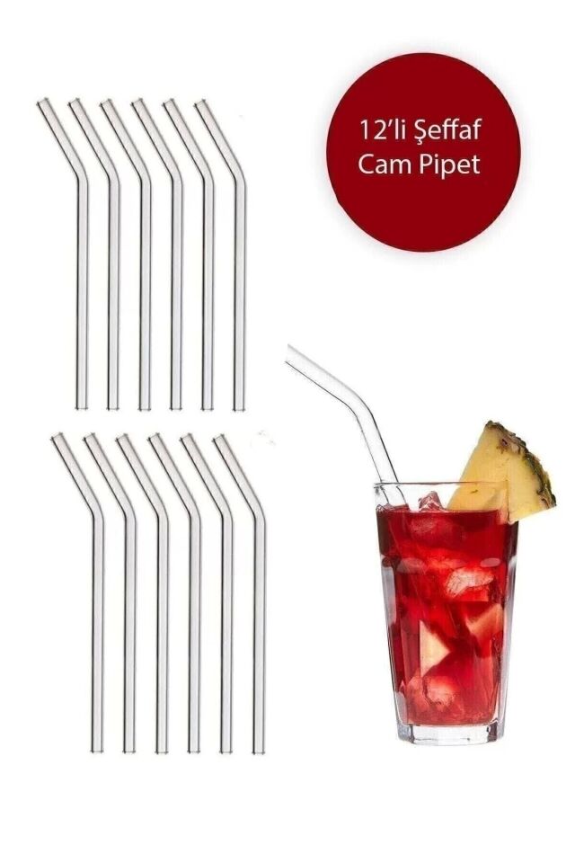 Nom Trend Şeffaf 12 Li Cam Eğimli Pipet