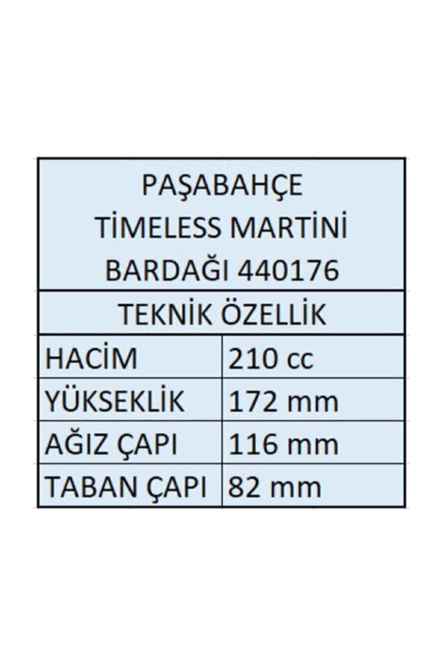 440176 Timeless Martini Bardağı 4 Adet